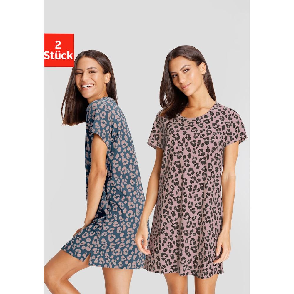 Vivance Dreams Sleepshirt (2er-Pack) mit Leo-Muster ▷ für