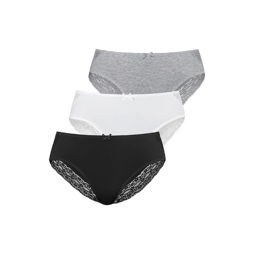 Vivance Jazz-Pants Slips (3er-Pack) Aus Elastischer Baumwolle Mit Floraler Spitze Online Bestellen