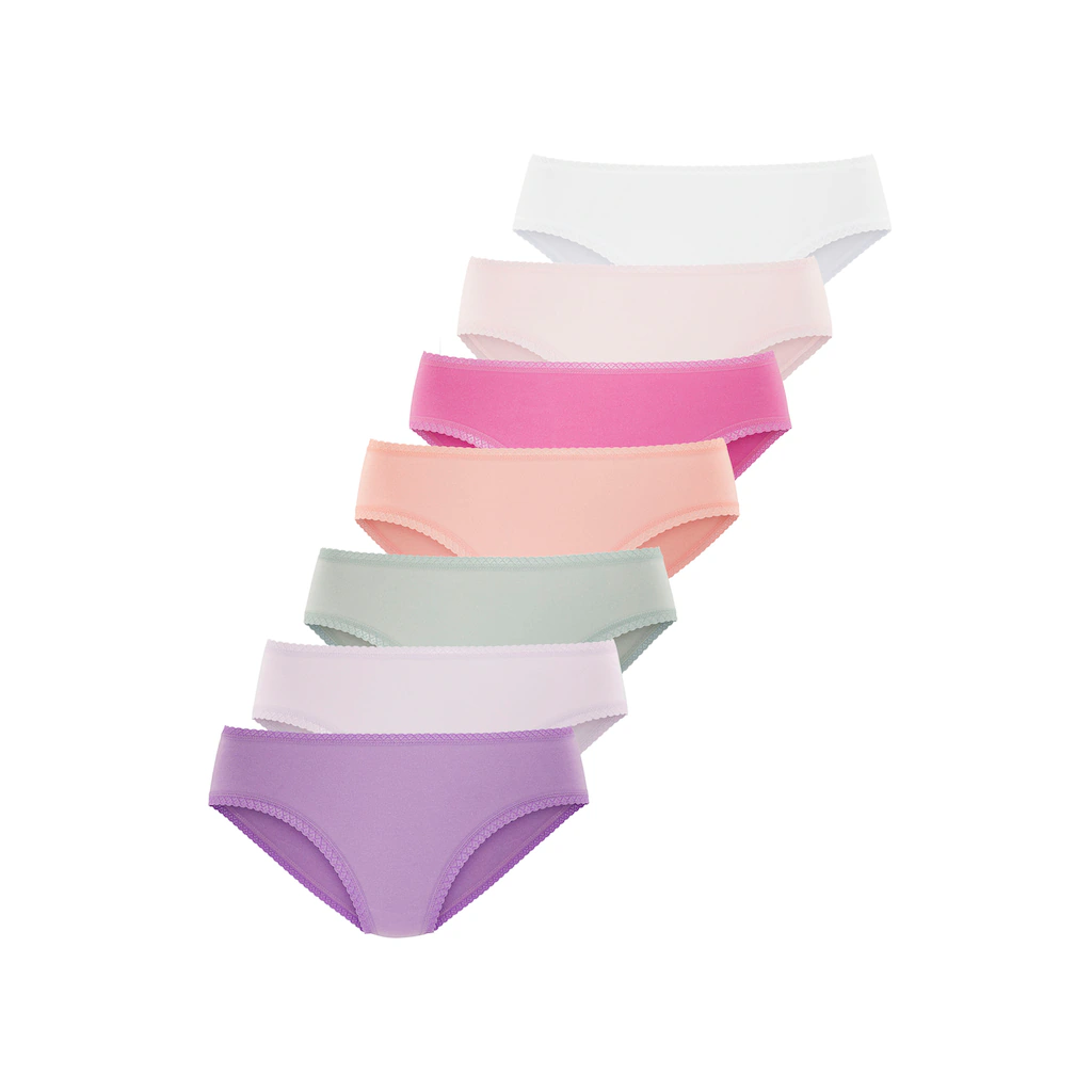 Vivance Jazz-Pants Slips (7er-Pack) aus weicher Baumwollqualität mit feiner Spitzeneinfassung