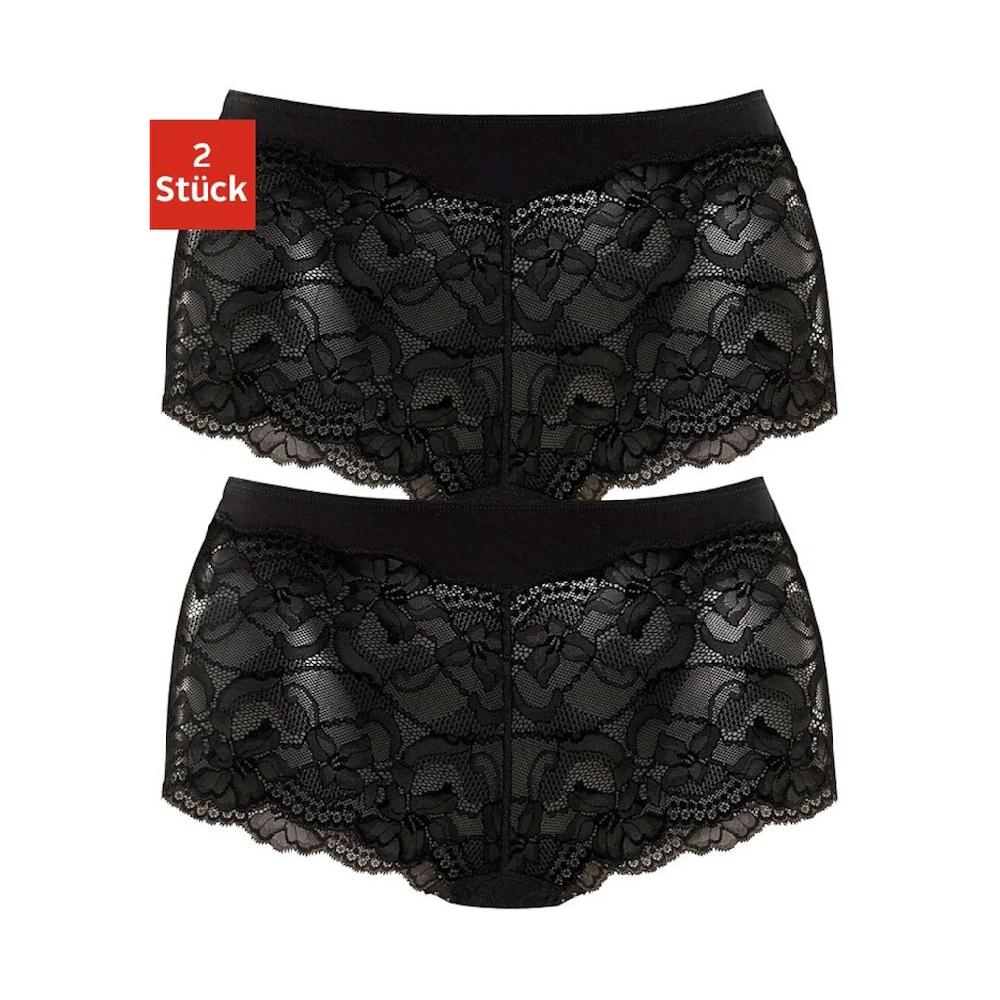 Vivance Panty (2er-Pack) weiches Microfaser Bündchen und zarte Spitze