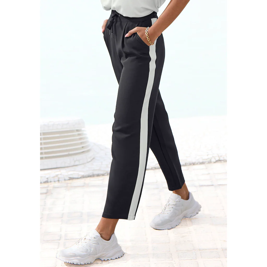 Vivance Schlupfhose mit sportlichen Kontraststreifen