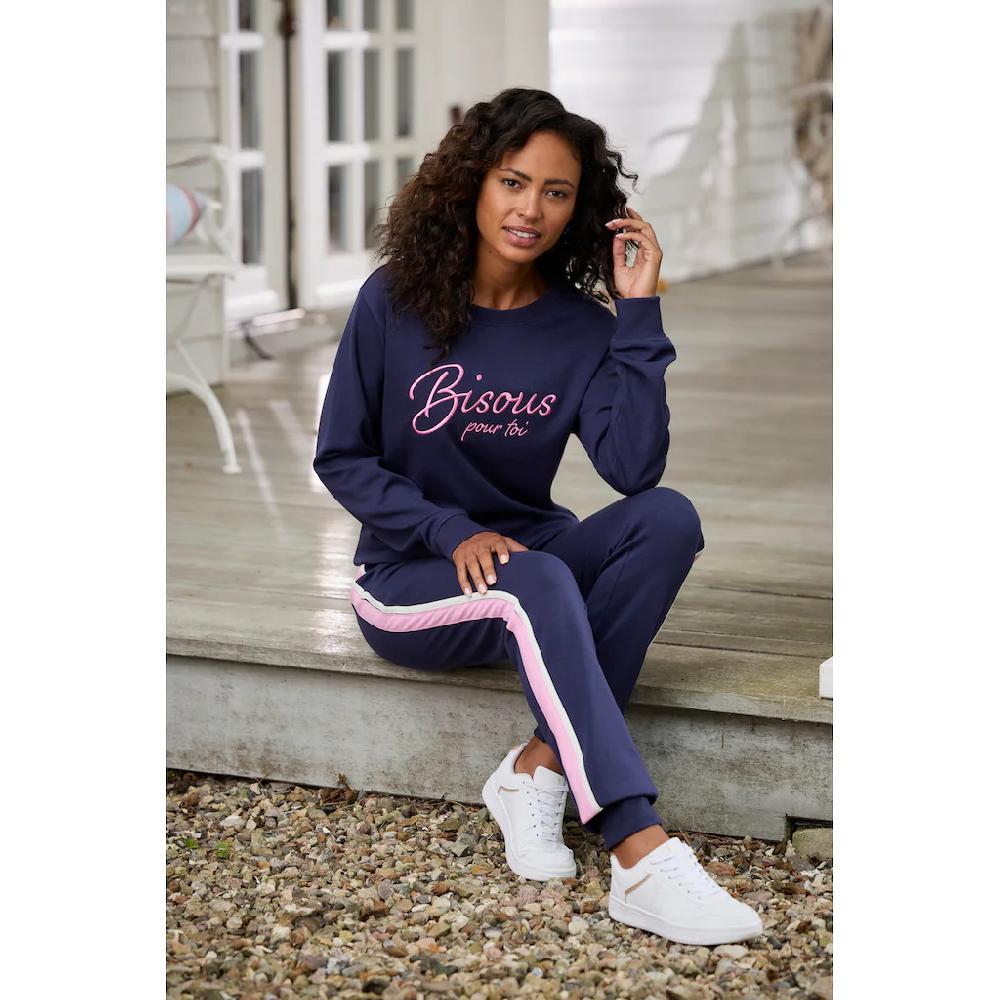 Vivance Sweatpants (1 Tlg.) Sweathose Mit Kontrast Einsätzen Loungeanzug