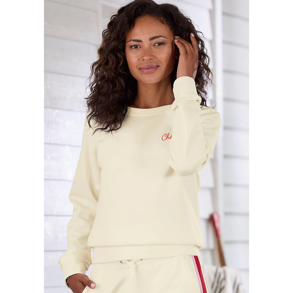 Vivance Sweatshirt (1 tlg.) Sweatshirt mit Frontprint Loungeanzug