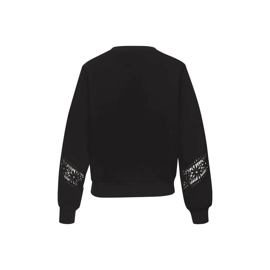 Vivance Sweatshirt Mit Spitzeneinsätzen An Schulter Und Ärmel