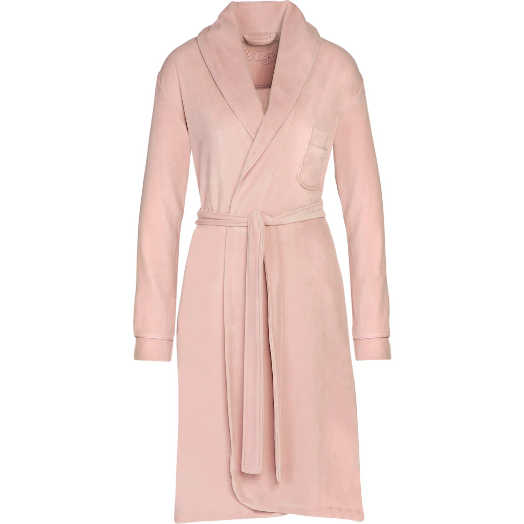 Vossen Bademantel »Vivienn ideal für Sauna & Spa Hotelbademantel Morgenmantel« mit Bieseneinfassung und Brusttasche