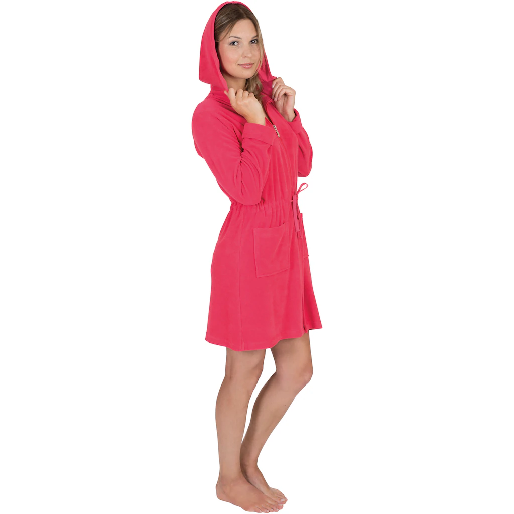 Wewo Fashion Damenbademantel »031 Ideal Für Sauna & Spa Hotelbademantel Morgenmantel« (1 St.) & Tunnelzug Zum Binden Kurz