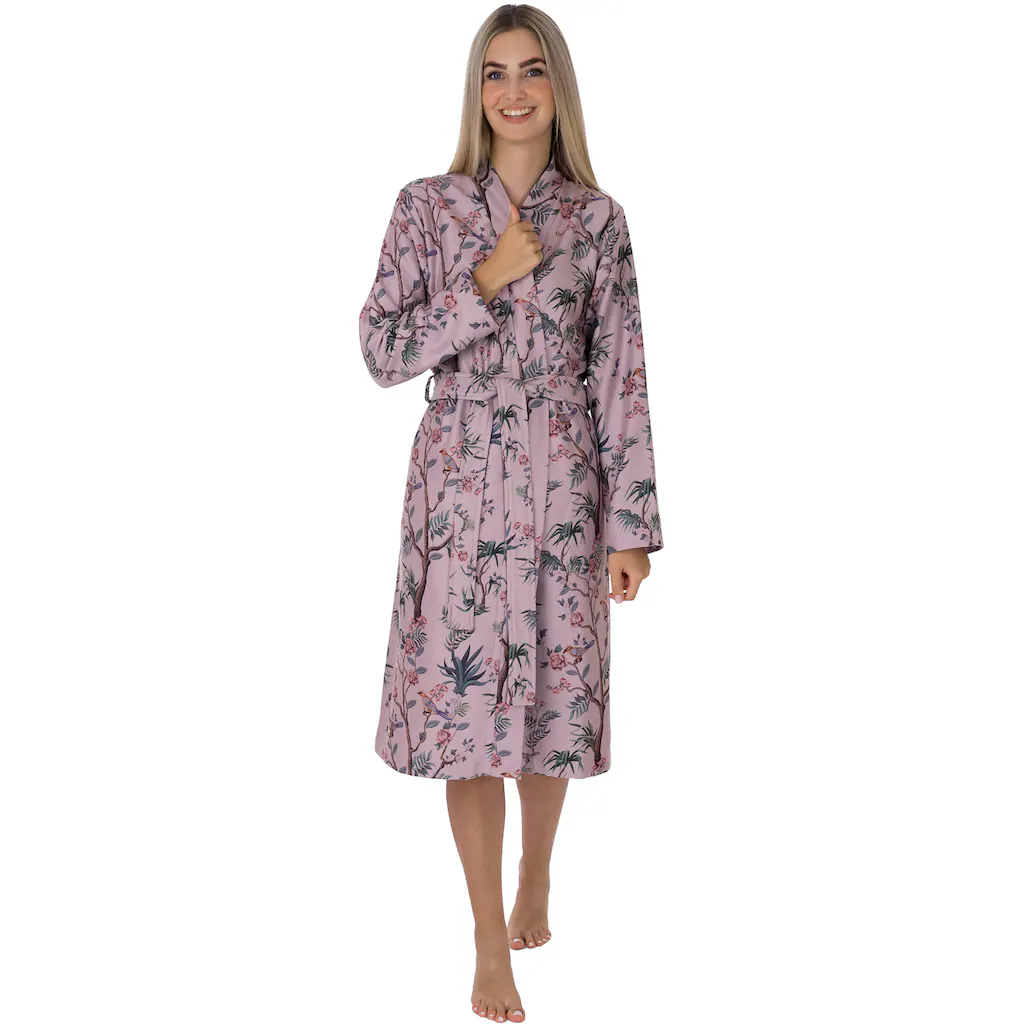 Wewo fashion Damenbademantel »6306 ideal für Sauna & Spa Hotelbademantel Morgenmantel« (1 St.) außen glatt und innen saugfähig