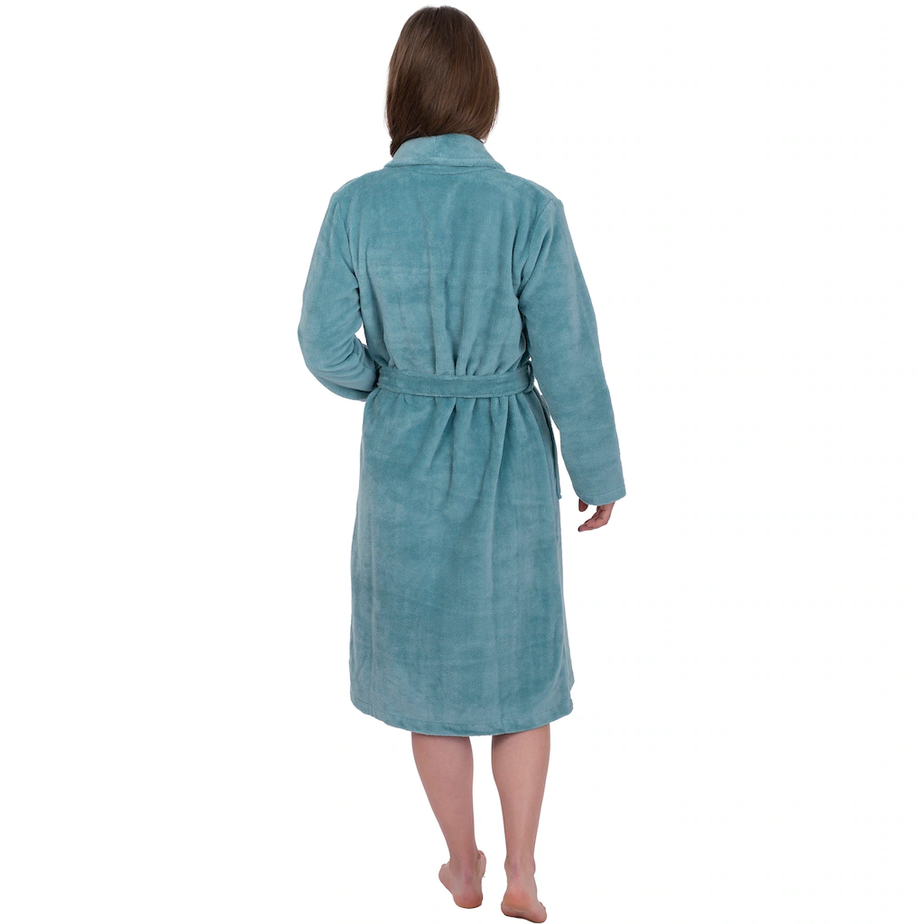 Wewo Fashion Damenbademantel »ideal Für Sauna & Spa Hotelbademantel Morgenmantel« (1 St.) Kuscheliger Schalkragen Lang