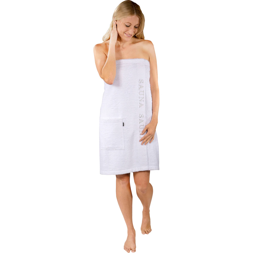 Wewo fashion Kilt »9534« (1 St.) Saunakilt für Damen mit Klettverschluss & Stickerei Sauna
