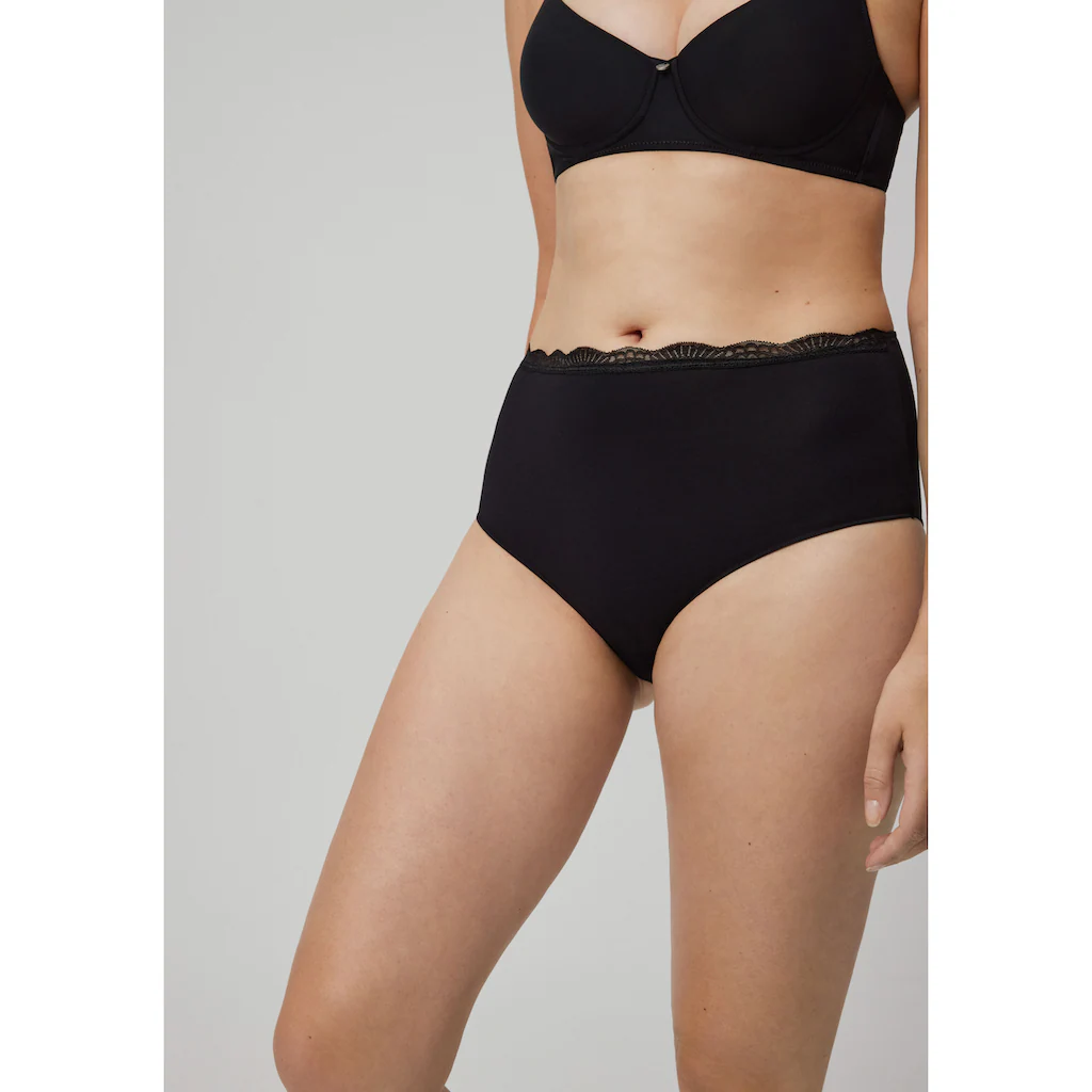 YSABEL MORA Taillenslip »BASIC COLLECTION COTTON WITH LACE« (3er Pack) Hochgeschnitten Und Mit Zarter Spitze Verfeinert Online Bestellen