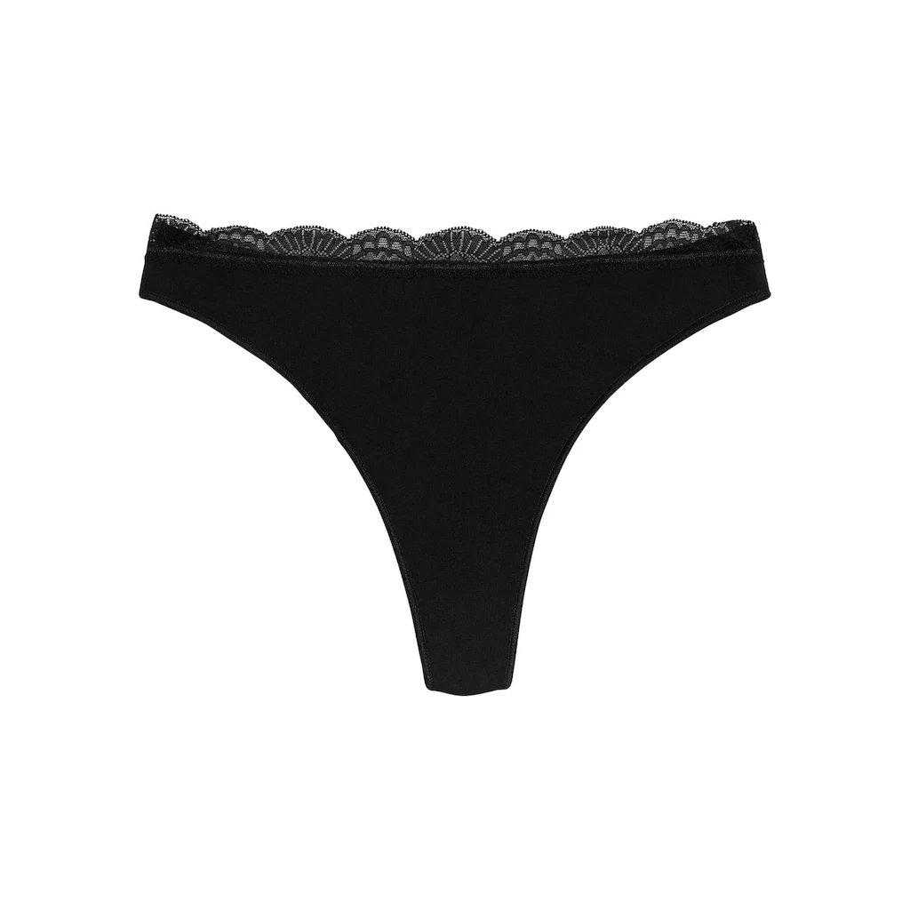 YSABEL MORA Tanga »BASIC COLLECTION COTTON WITH LACE« (3er Pack) Nicht Nur Bequem Sondern Auch Romantische Spitzendetails ▷ Für