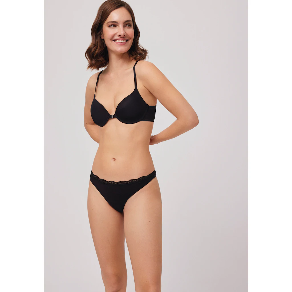 YSABEL MORA Tanga »BASIC COLLECTION COTTON WITH LACE« (3er Pack) Nicht Nur Bequem Sondern Auch Romantische Spitzendetails ▷ Für