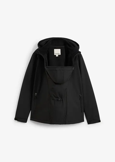 bonprix 2-in-1 Softshelljacke für Herren mit Trageeinsatz - schwarz
