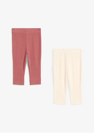 Bonprix 2er Packung Baby Leggings In Ripp-Qualität - Softbeere+naturbeige
