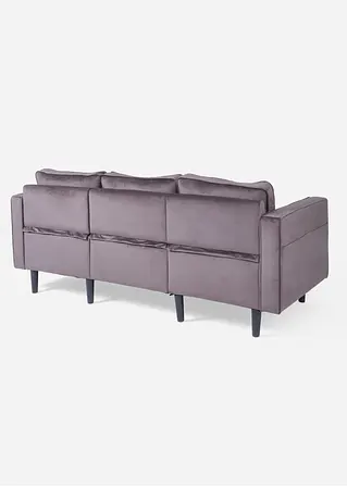 Bonprix 3-Sitzer-Sofa Mit Samtbezug - Grau 3-Sitzer Sofa