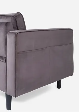 Bonprix 3-Sitzer-Sofa Mit Samtbezug - Grau 3-Sitzer Sofa