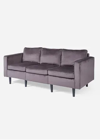 bonprix 3-Sitzer-Sofa mit Samtbezug - grau 3-Sitzer Sofa