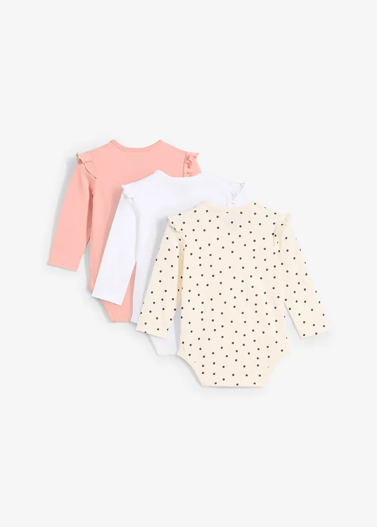 Bonprix 3er Packung Baby Bodies Mit Rüschen Und Knöpfen An Der Schulter Und Im Schritt