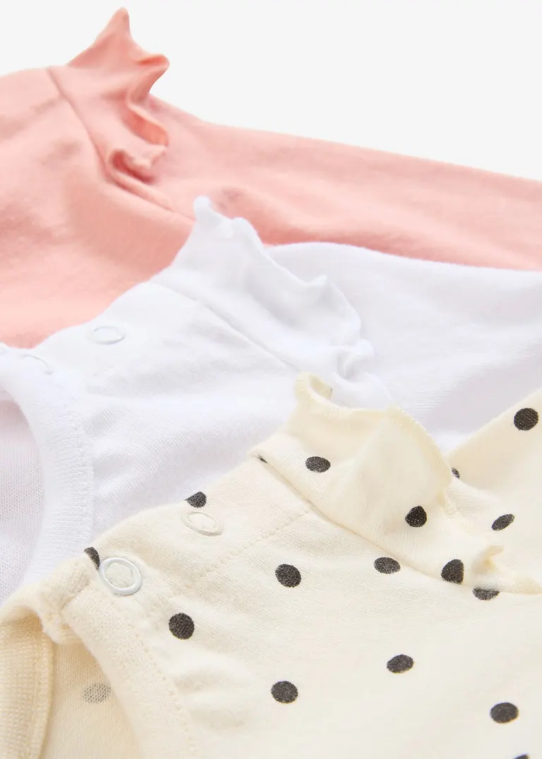 Bonprix 3er Packung Baby Bodies Mit Rüschen Und Knöpfen An Der Schulter Und Im Schritt