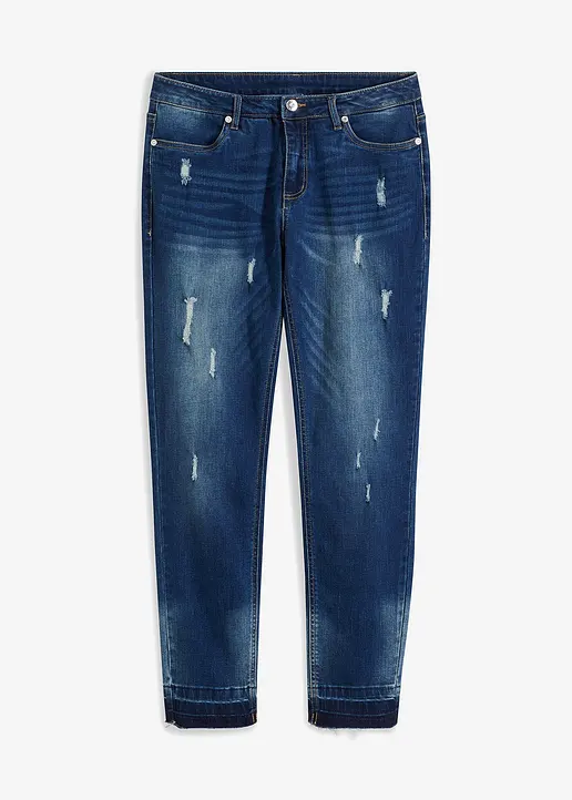 bonprix 7/8-Skinny-Jeans im Destroyed-Look. - blau - Damen