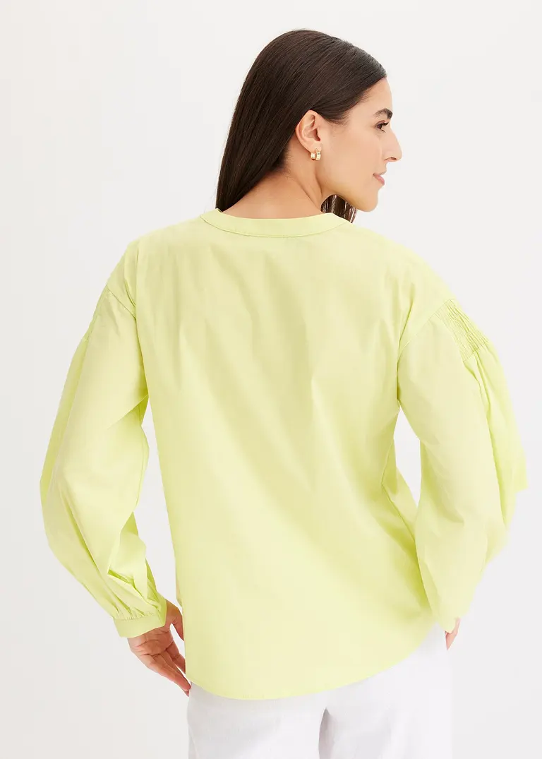 Bonprix A-Shape Bluse Mit Smoke-Details An Der Schulter Und Weite Ärmel