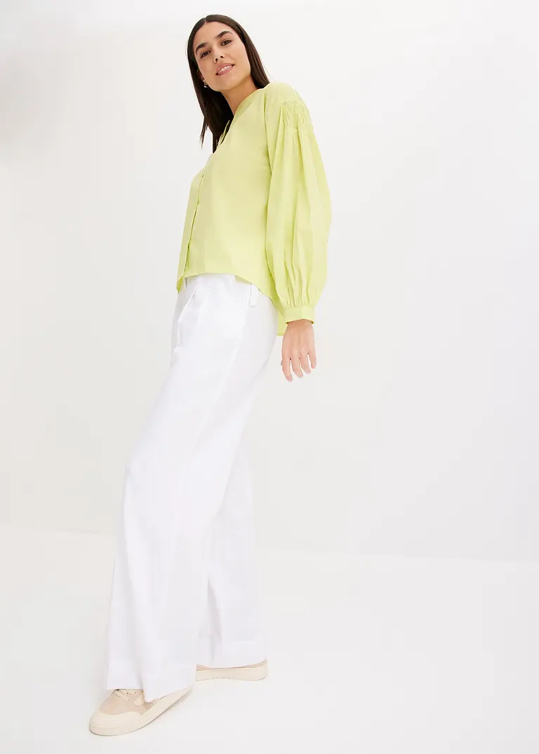 Bonprix A-Shape Bluse Mit Smoke-Details An Der Schulter Und Weite Ärmel