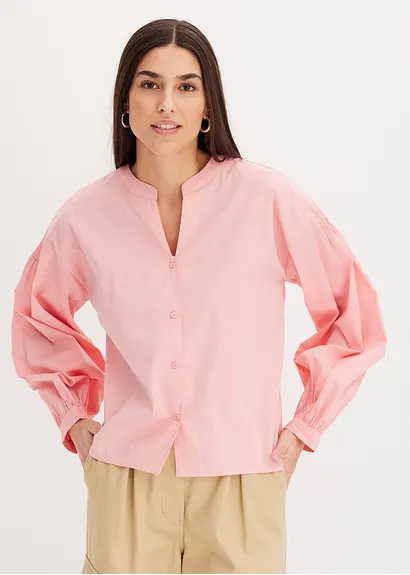 Bonprix A-Shape Bluse Mit Smoke-Details An Der Schulter Und Weite Ärmel