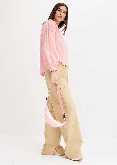 Bonprix A-Shape Bluse Mit Smoke-Details An Der Schulter Und Weite Ärmel