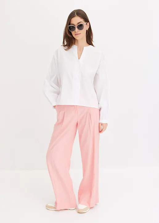Bonprix A-Shape Bluse Mit Smoke-Details An Der Schulter Und Weite Ärmel