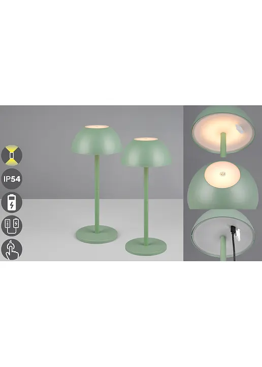 Bonprix Akku-Tischleuchte Mit Touch-Dimmer Für Drinnen Und Draußen - Grün