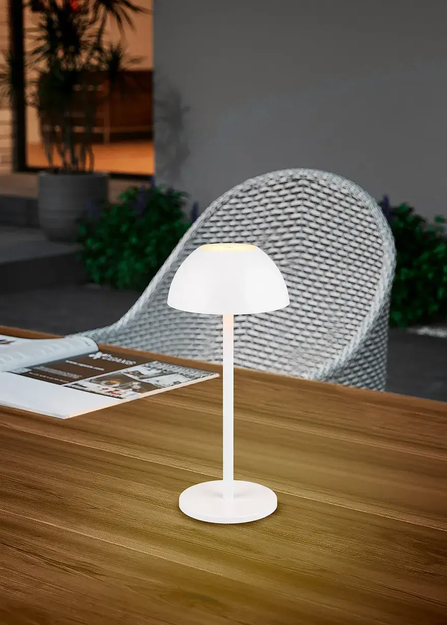 Bonprix Akku-Tischleuchte Mit Touch-Dimmer Für Drinnen Und Draußen - Weiß