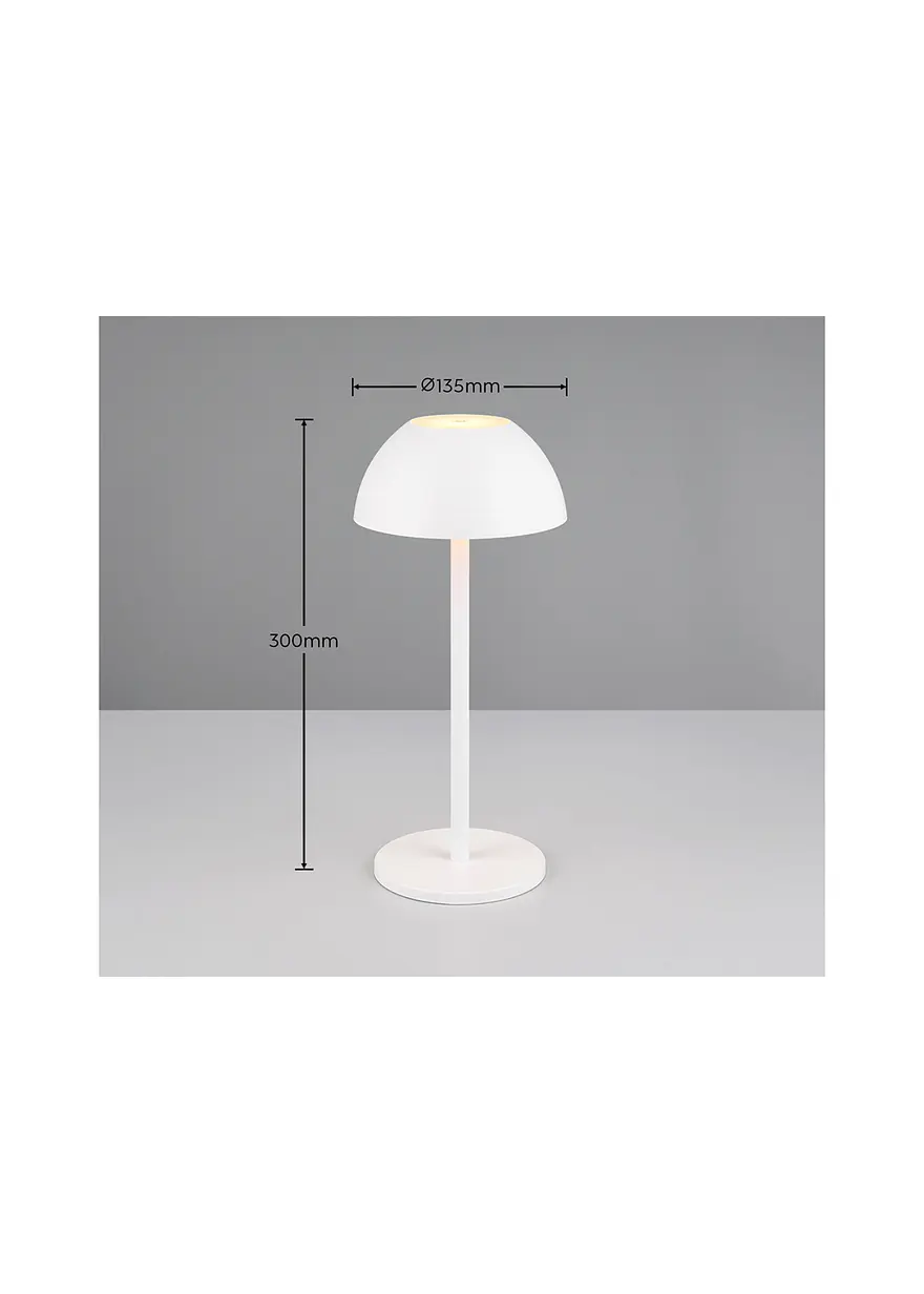 Bonprix Akku-Tischleuchte Mit Touch-Dimmer Für Drinnen Und Draußen - Weiß