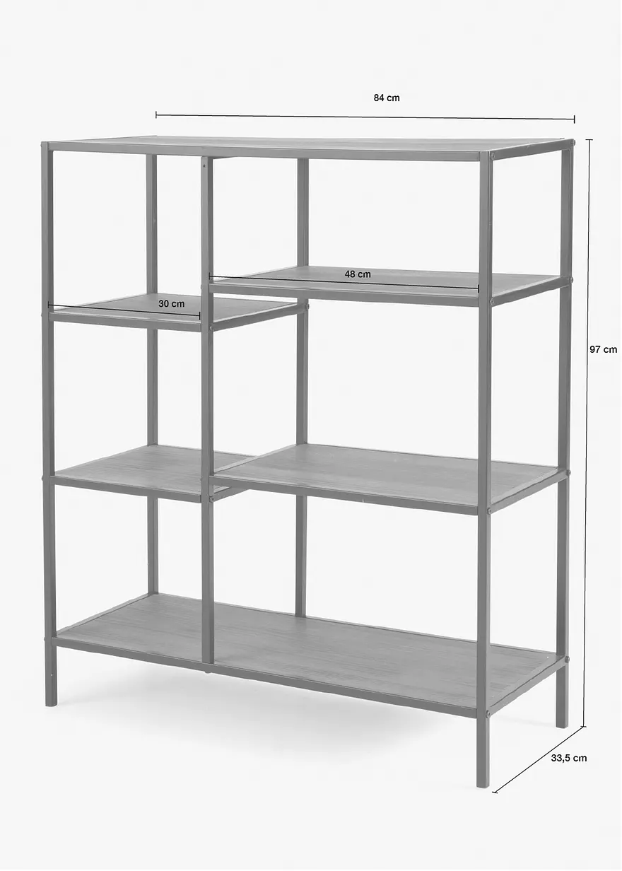 Bonprix Allrounder: Breites Regal Im Industrial Look - Schwarz Breit