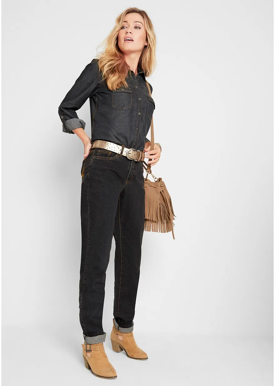 Bonprix Alltagstaugliche Mom-Stretch-Jeans Mit Enger Zulaufendem Bein