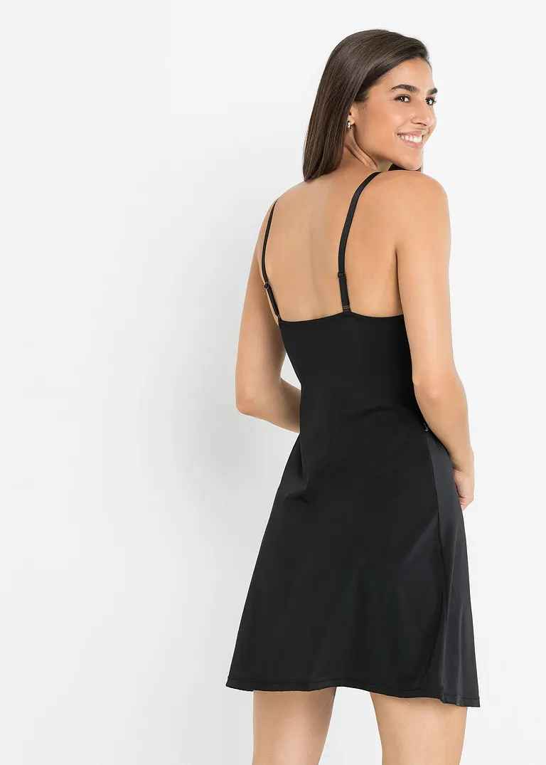 Bonprix Angenehmes Negligé Mit Edler Spitze - Schwarz - Damen