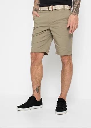Bonprix Angesagte Chino-Bermuda Mit Gürtel Und Zwei Fake-Taschen Hinten Maschinenwaschbar