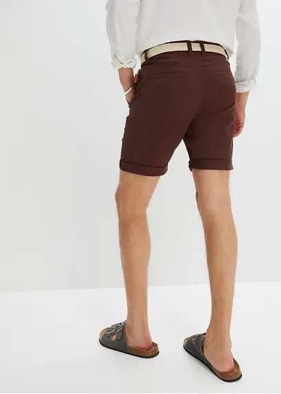 Bonprix Angesagte Chino-Bermuda Mit Gürtel Und Zwei Fake-Taschen Hinten Maschinenwaschbar