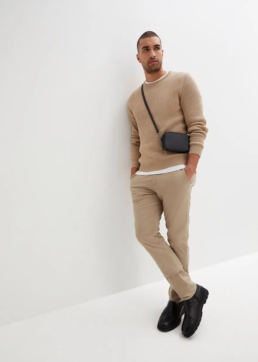 Bonprix Angesagte Schlupfhose Mit Drei Taschen Und Tollen PU-Details Maschinenwaschbar