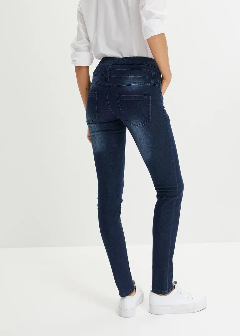 Bonprix Angesagte Skinny-Jeans Mit Knopfverschluss - Blau
