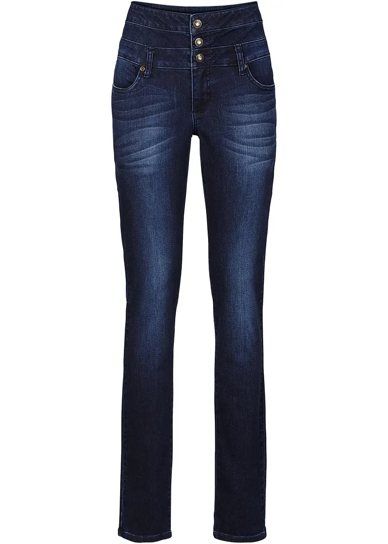 bonprix Angesagte Skinny-Jeans mit Knopfverschluss - blau