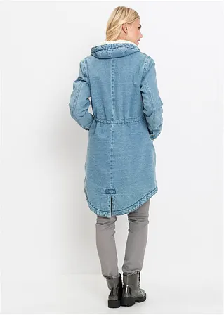 Bonprix Angesagter Jeansmantel Mit Teddyfellfutter - Blau