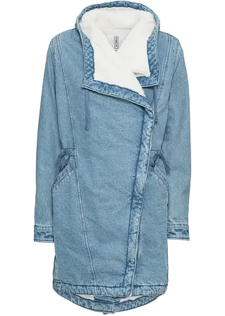 bonprix Angesagter Jeansmantel mit Teddyfellfutter - blau