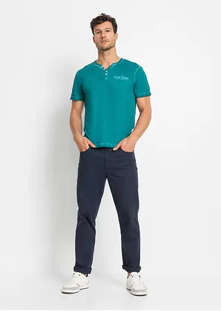 Bonprix Angesagtes Herren Henleyshirt - Petrol - Herren