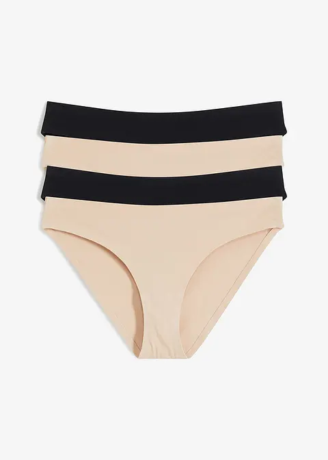 bonprix Anschmiegsamer Slip aus Bio-Baumwolle - kreidebeige+schwarz