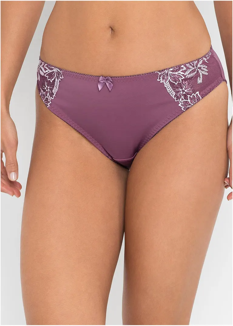 Bonprix Ansprechender Slip Im Doppelpack - Mattbeere/mattrosa+mattrosa