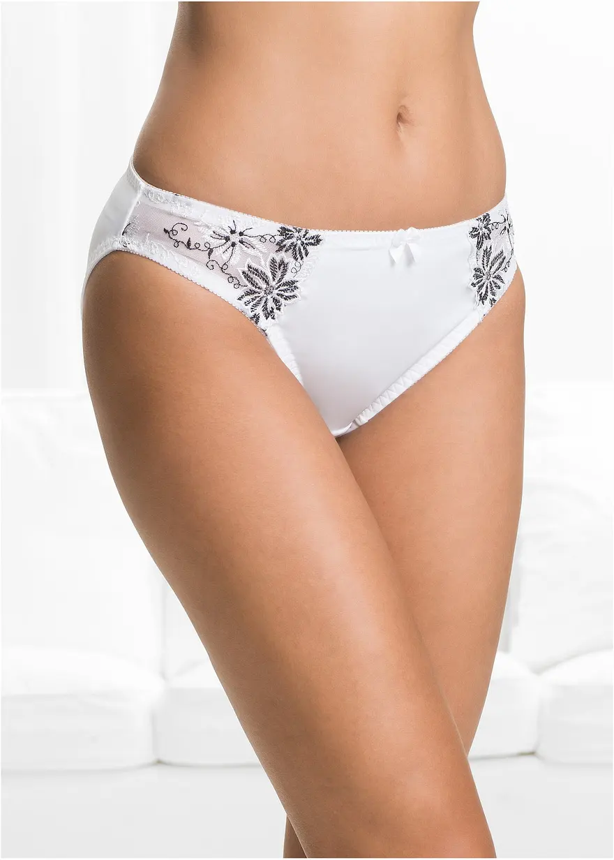 Bonprix Ansprechender Slip Im Doppelpack - Weiß+weiß/schwarz