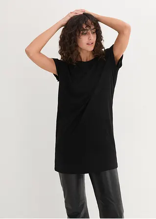 Bonprix Ansprechendes Boxy-Longshirt Mit Umschlagsaum An Den Ärmeln
