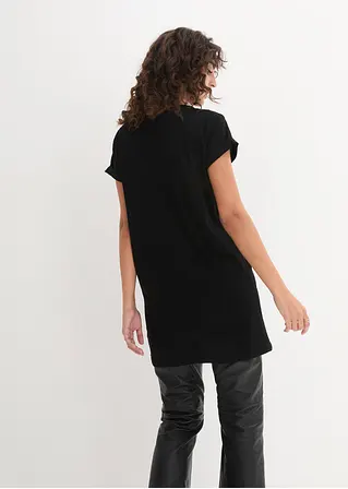 Bonprix Ansprechendes Boxy-Longshirt Mit Umschlagsaum An Den Ärmeln