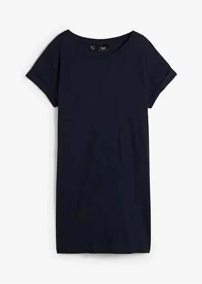 bonprix Ansprechendes Boxy-Longshirt mit Umschlagsaum an den Ärmeln
