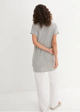 Bonprix Ansprechendes Boxy-Longshirt Mit Umschlagsaum An Den Ärmeln
